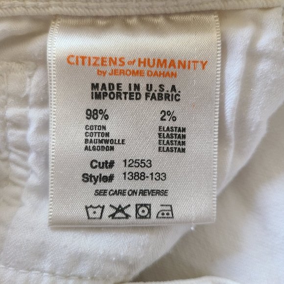 Citizens of Humanity Thompson Medium Rise White Skinny Cropped Jeans - Picture 8 of 10